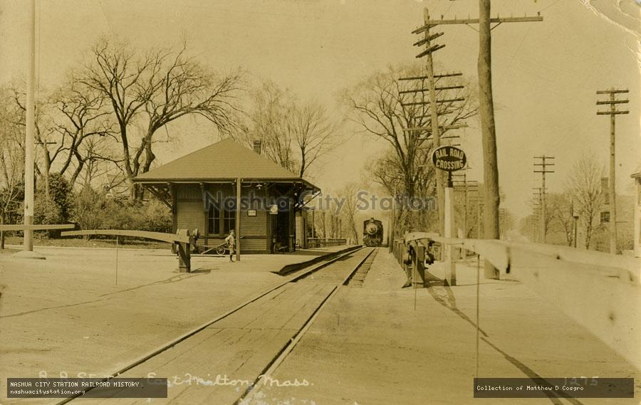 Postcard: Railroad Station, East Milton, Massachusetts